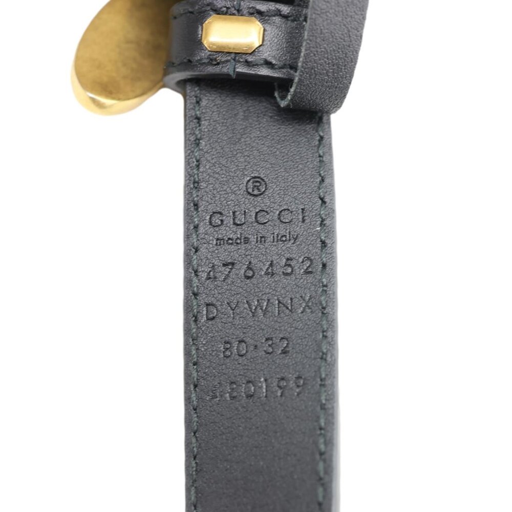 Gucci Queen Margaret Bee Leather Belt Black 476452 Size 80/32 - Picture 8 of 9